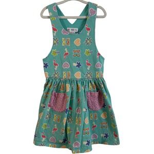Vintage Gymboree Miami Beach Collection 1997 jumper Pinafore Girls dress 90s 3T